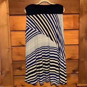 Blue Striped Maxi Skirt